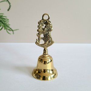 Warwick Castle brass dinner bell with bear.